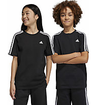 adidas 3 Stripes Jr - T-shirt - bambino, Black