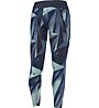 adidas Allover Graphic Long Tights Pantaloni lunghi fitness donna, Blue