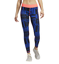 adidas Alphaskin Long VRCT Hack - pantaloni lunghi fitness - donna, Blue/Red