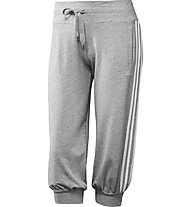 adidas Essentials 3S 3/4 Knit Pant, Light Grey/White