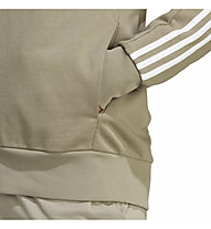 adidas Essentials French Terry 3 Stripes Full Zip - felpa con cappuccio - uomo, Beige 