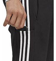 adidas Essentials Single Jersey Tapered Open Hem 3 Stripes - pantaloni fitness - uomo, Black