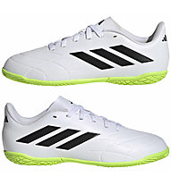 adidas Jr Copa Pure.4 IN - Fußballschuhe für Indoor - Jungs, White/Green