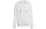 adidas Metallic Print Jr - felpa con cappuccio - ragazza, White