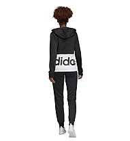 adidas WTS Lin FT Hood - Trainingsanzug - Damen, Black/White