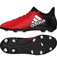 adidas X 16.3 FG J - scarpe da calcio terreni compatti bambino, Red/Black
