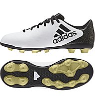 adidas X 16.4 FxG J - scarpe da calcio terreni compatti bambino, White/Black