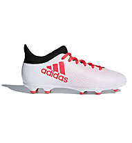 adidas X 17.3 FG Junior - scarpe da calcio per terreni compatti, White/Red/Black