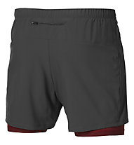 Asics 2-N-1 5IN - pantaloni corti running - uomo, Dark Grey/Red