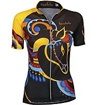 Biciclista Crazy Horse Damen-Radtrikot, Brown/Yellow