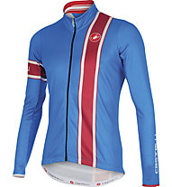 Castelli Storica Jersey FZ - maglia bici a manica lunga, Drive Blue/Ruby Red