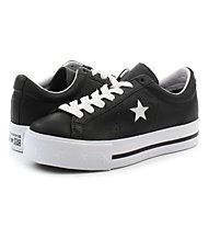 Converse One Star Ox Platform Leather - Sneaker - Damen, Black/White