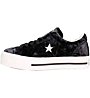 Converse One Star Ox Platform Shiny Vel - Sneaker - Damen, Black/White