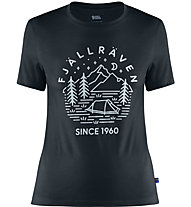 Fjällräven Abisko Wool Tältplats - T-shirt trekking - donna, Blue