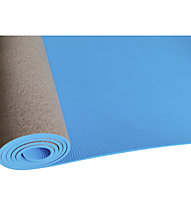 Get Fit Cork TPE Yoga - Yogamatte, Blue/Brown