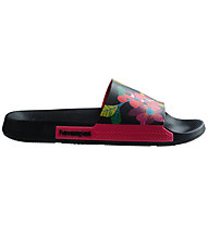 Havaianas Slide Print - Schlappen - Damen, Black/Pink
