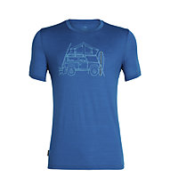 Icebreaker Tech Lite Crewe Surfspot Camper - t-shirt sportiva - uomo, Blue