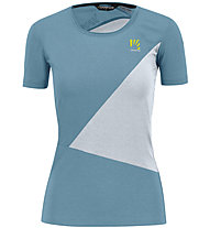 Karpos Nuvolau W - T-shirt trekking - donna, Light Blue/Light Grey/Red