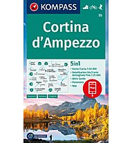 Kompass Carta N.55: Cortina D'Ampezzo - 1:50.000/1:25.000, 1:50.000 / 1:25.000