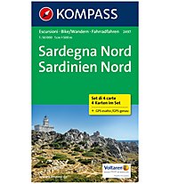 Kompass Carta Nr.2497: Sardegna Nord 1:50.000 - Set di 4 cartine, 1:50.000