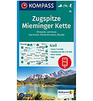 Kompass Karte Nr. 25 Zugspitze, Mieminger Kette 1:50.000, 1:50.000