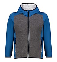 Meru Hamilton Boys Stretch Wool Fix Hood - giacca in pile - bambino, Grey/Light Blue