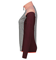 Meru Vordingborg W - Fleecepullover - Damen, Grey/Dark Red/Orange