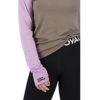 Mons Royale Yotei BF LS - Langarmshirt - Damen, Pink/Black/Brown