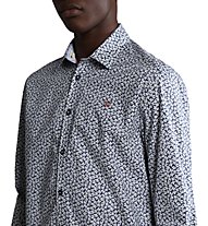 Napapijri Courma 1 Flowers M - camicia maniche lunghe - uomo, White/Blue