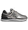 New Balance 574 Metallic Leather - sneakers - donna, Grey/Black