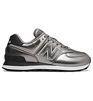 New Balance 574 Metallic Leather - sneakers - donna, Grey/Black