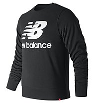 New Balance Essential Stacked Logo Crew - felpa girocollo - uomo, Black
