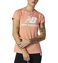 New Balance Essntls Stacked Logo - T-shirt - donna, Orange