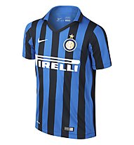 Nike 2015 Inter Milan Stadium Home - T-shirt da calcio bambino, Black/R. Blue/F. White