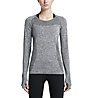 Nike Dri-FIT Knit Long Sleeve maglia running donna, Grey Melange