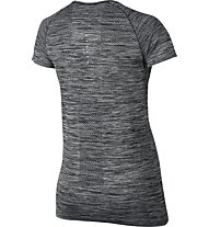 Nike Dri-FIT Knit Top Laufshirt Kurzarm Damen, Black/Grey
