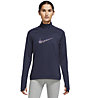 Nike Dri-FIT Swoosh 1/2 Zip - Laufshirt Langarm - Damen, Purple