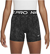 Nike Pro 3" Dri-FIT Jr - pantaloni fitness - ragazza, Grey/Black