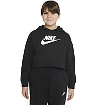 Nike SW Club - felpa con cappuccio - ragazza, Black