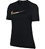 Nike Miler Top SS Metallic - kurzärmliges Laufshirt - Damen, Black