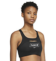 Nike W Np Df Swsh Np 6mo - reggiseno sportivo medio sostegno - donna, Black