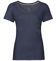 Odlo Bl Crew Neck F-Dry Print - T-Shirt Wandern - Damen, Blue