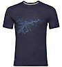Odlo F-Dry Print Bl Crew New - T-shirt - uomo, Dark Blue