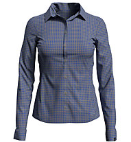 Odlo Kumano Check - camicia a maniche lunghe - donna, Blue/Grey