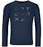 Ortovox 185 Merino Brand Outline LS M - maglietta tecnica a maniche lunghe - uomo, Dark Blue