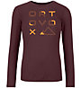 Ortovox 185 Merino Brand Outline LS W - maglietta tecnica a maniche lunghe - donna, Dark Red