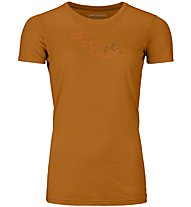 Ortovox 185 Merino Tangram Logo Ts W - Funktionsshirt - Damen, Orange