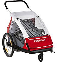 Pegasus Double - rimorchio bici, White/Red