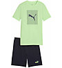 Puma Essential Logo Jr - completo - bambino, Green/Black