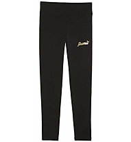 Puma Essential Script Metallic Jr - pantaloni fitness - ragazza, Black